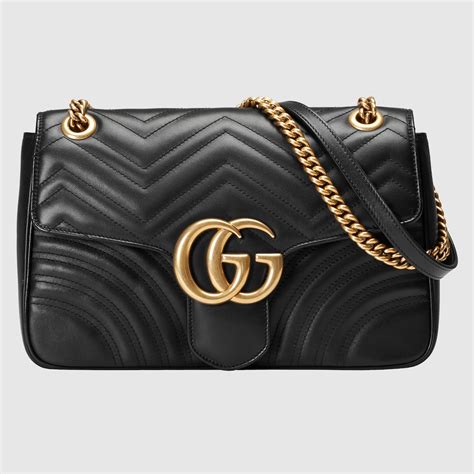 gucci bag womens black|gg marmont medium shoulder bag.